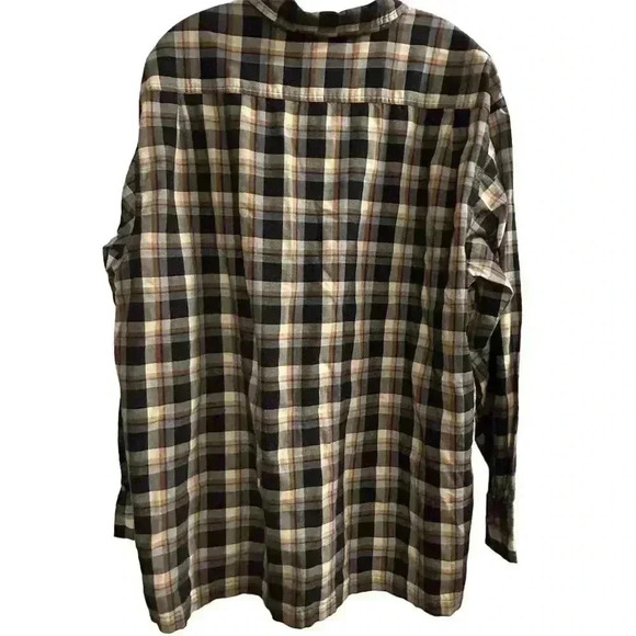 Dickies Men's 2XL Plaid Button-Up Shirt Brown/Black Long Sleeve Casual - Picture 4 of 9